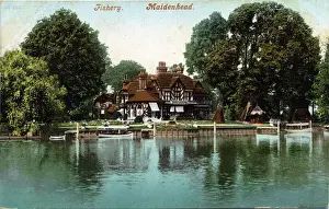 Maidenhead Prints: The Fishery club in Maidenhead, one of a number of fashionable riverside venues in