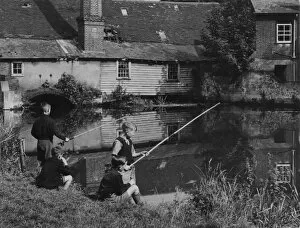 Colne Gallery: Fishing by the Mill