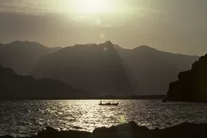 Taurus Collection: Fishing boat with a backdrop of Taurus mountains, Antalya