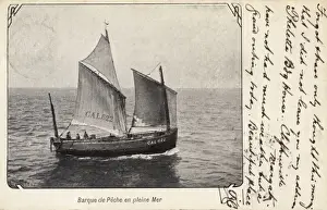 Barque Prints: Fishing boat on a calm sea