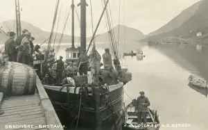 Fishing boat at the jetty, Sondmore, Orstavik, Norway