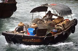 Gear Prints: A fishing boat returns to Aberdeen Harbour, SW Hong Kong