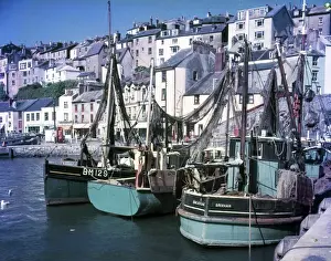 Kiosk Prints: Fishing boats in Brixham Harbour, Devon