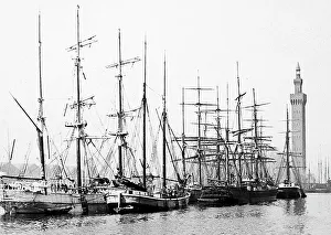 Grimsby Prints: Fishing boats, Grimsby Docks, Victorian period