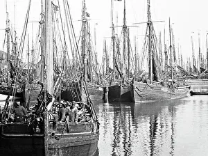 Fishing boats, Grimsby Docks, Victorian period