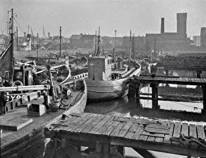 Fishing boats in a harbour