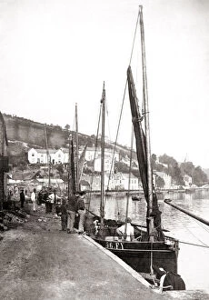 Fishing boats in the harbour, West Looe, Cornwall