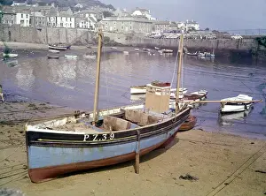 Mousehole Prints: Fishing boats in Mousehole Harbour, Cornwall