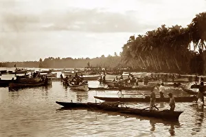 Polynesia Prints: Fishing boats, Samoa, Victorian period