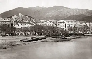 Remo Prints: Fishing boats at San Remo, Italy, circa 1890