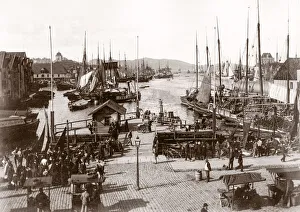 Fishing harbour, boats, Bergen, Norway