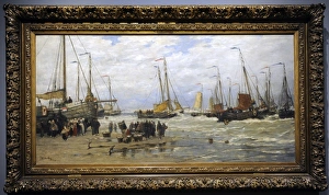 Images Dated 12th September 2013: Fishing Pinks in Breaking Waves, c. 1875-1885, by Hendrik Wi