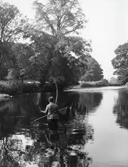 Peace Prints: Fishing in River Kent near Kendal, Lake District, Cumbria