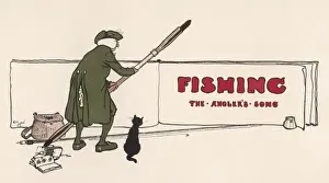 Al Din Prints: Fishing Title Page Aldin