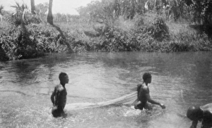Images Dated 15th June 2016: Fishing in the Tsavo River, Kenya, East Africa