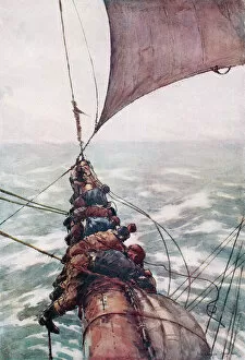 Images Dated 14th October 2015: Fisting the Mainsail by Arthur Briscoe