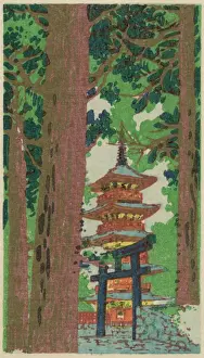 Nikko Prints: Five-storied pagoda at Nikko