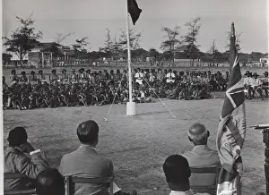 Handing Prints: Flag ceremony at Scouts Own Service in Ghana, West Africa