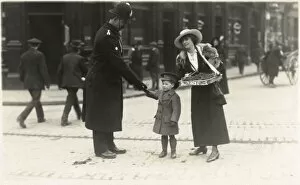 Flag Day, WW1, little boy in miniature uniform