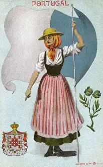 Poppy Prints: Flag of Portugal and Portuguese Woman