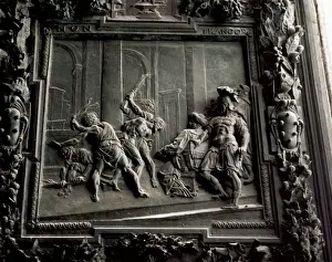 Scourging Prints: Flagellation of Christ. Bronze. Relief
