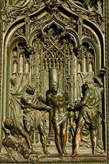 Images Dated 28th March 2005: Flagellation of Christ. Door. Relief. Milan Cathedral. Italy