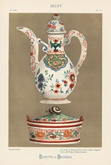 Pitcher Prints: Flagon and butterdish from Delft, Netherlands, 18th century