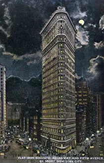 The Flatiron building at night