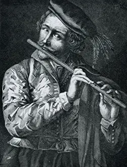 Miller Prints: Flautist Lucas Vorsterman, the Old. Circa 1640