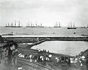 Fleet of ships off Bombay (Mumbai), India