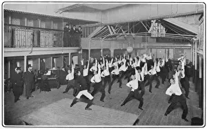 Fleet Street newspaper clerks exercising at lunch time