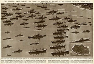 Afloat Gallery: Fleet of warships, Bikini target, by G. H. Davis