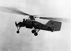 Intended Prints: Flettner FL282 Kolibri helicopter in flight