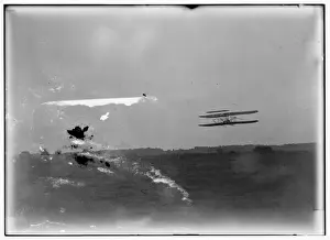 Circles Prints: Flight 23: front view of the machine in flight to the right