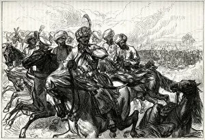 Sultanate Collection: Flight of Hyder Ali, ruler of Mysore in Southern India, after the Battle of Porto Novo