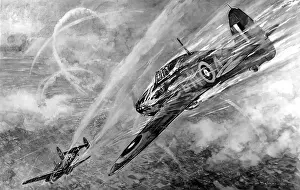 Winning Prints: Flight Lieut. Nicholson winning the Victoria Cross; Second W
