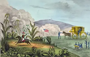 Cerro Prints: Flight of Santa Anna--At the Battle of Cerro Gordo