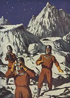 Lunar Prints: Flights into the Future - space age exploration