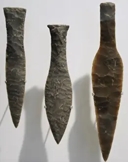 Scandinavia Prints: Flint daggers. Dagger Period. 2000-1500 BC