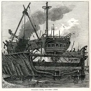 Deptford Prints: Floating dock, Deptford 1820