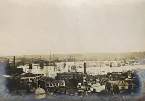 Flooding Prints: Flooded river, Passaic, Passaic County, New Jersey, USA