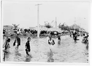 Flooding, flood in Tientsin, Tianjin, China 1939