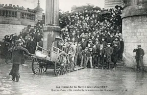 New Images From The Grenville Collins Collection Prints: Floods in Paris, France - Quai de Passy - Transport by Cart