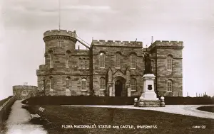 Inverness Prints: Flora MacDonalds statue & Castle, Inverness, Scotland