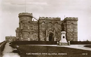 Images Dated 6th April 2017: Flora MacDonalds statue & Castle, Inverness, Scotland