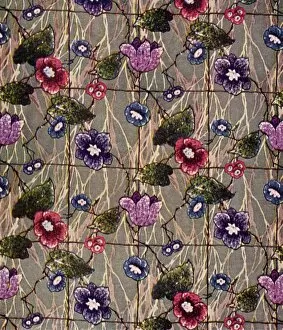 Images Dated 31st August 2012: Florals against a grey patterned background