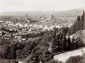 Barrier Prints: Florence including the Duomo, from Viale de Colli, Italy