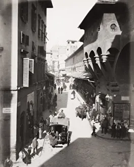 Ponte Prints: Florence, view along the Ponte Vecchio, River Arno, Italy