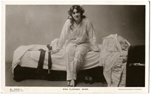 Images Dated 21st April 2017: Florence Ward in silk pyjamas 1908