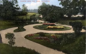Clitheroe Prints: Flower Beds, The Park, Clitheroe, Lancashire